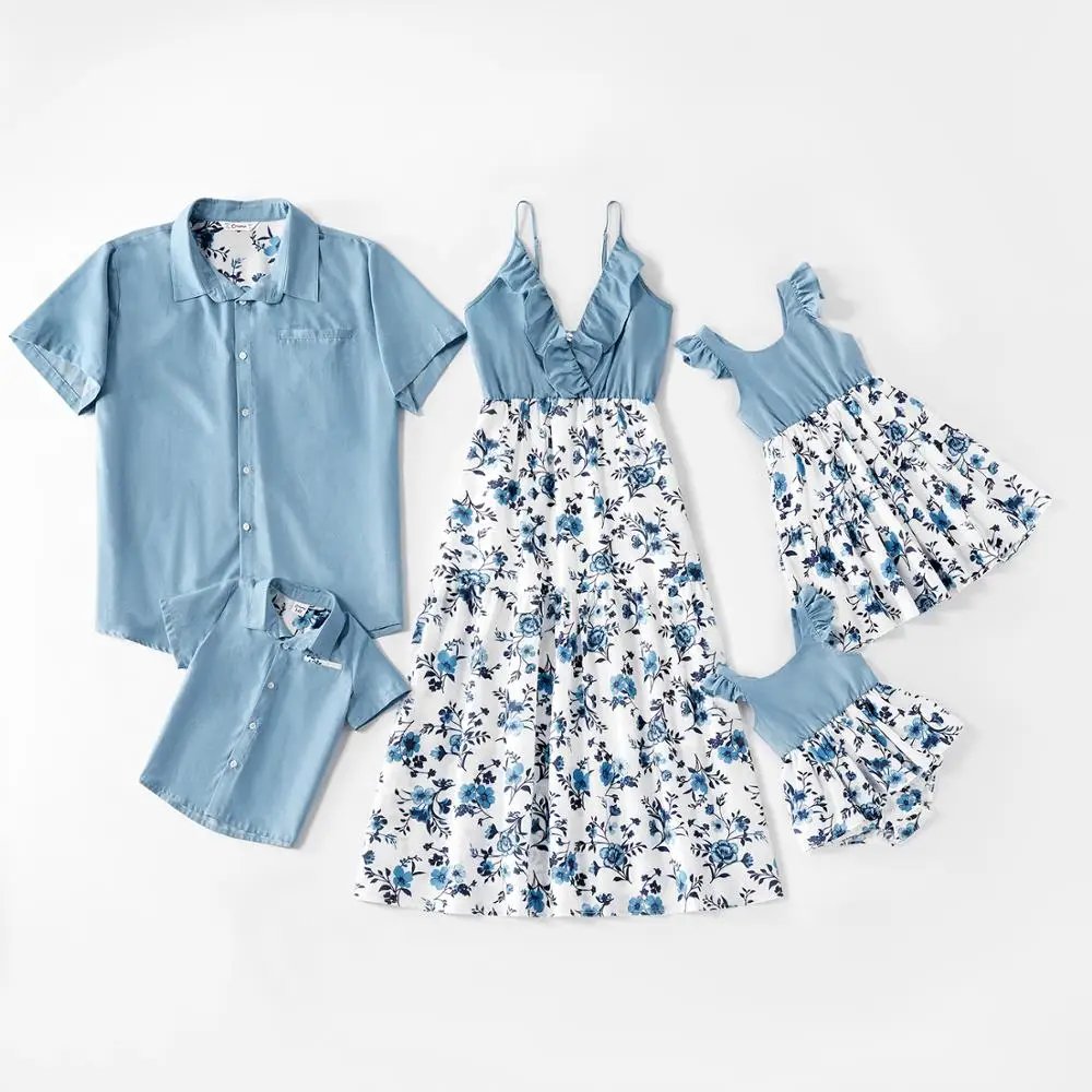Blue Floral Matching Family Set Blue Floral Matching Family Set